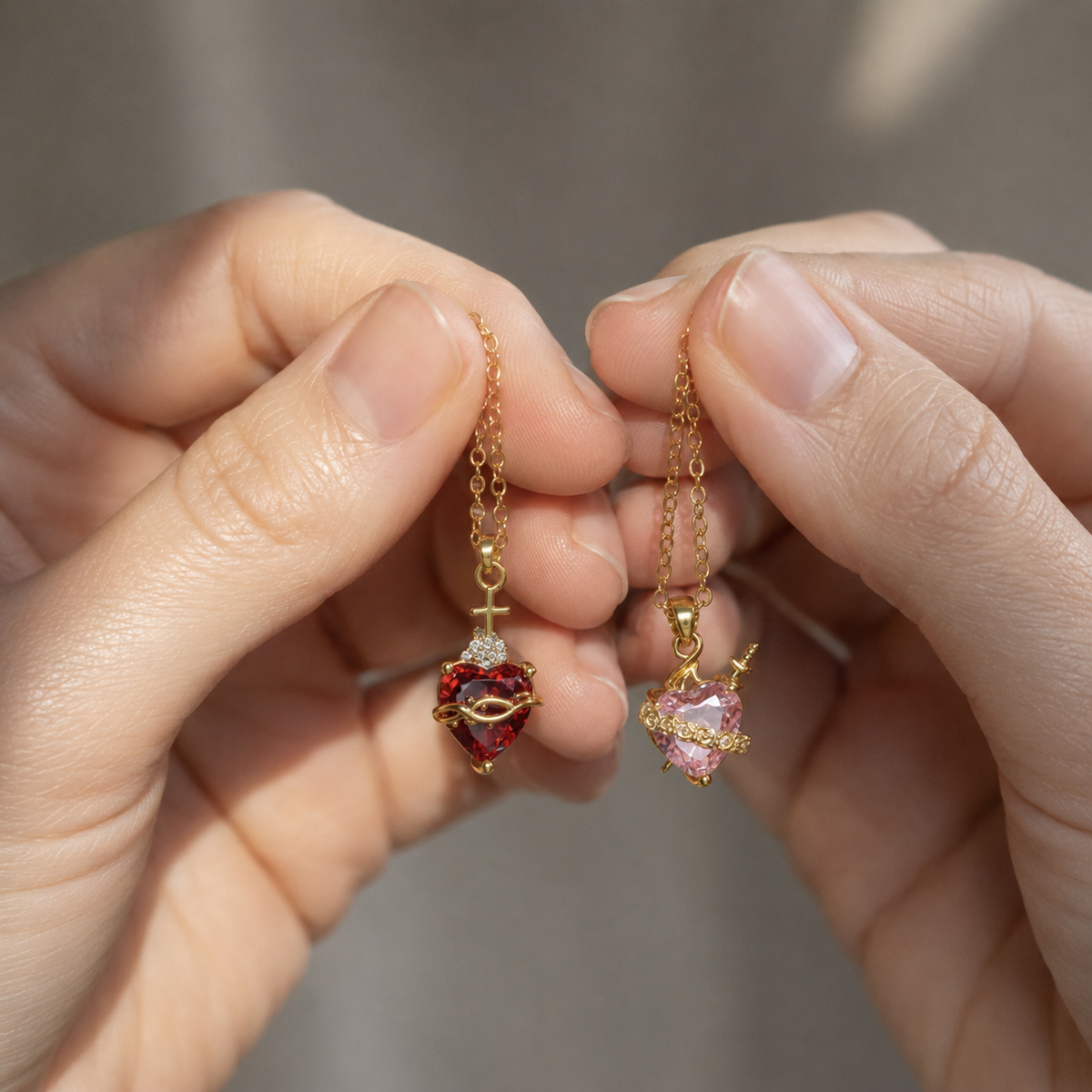 Kit de Collares Sagrado Corazón — Jesús y María - LolaLenz™