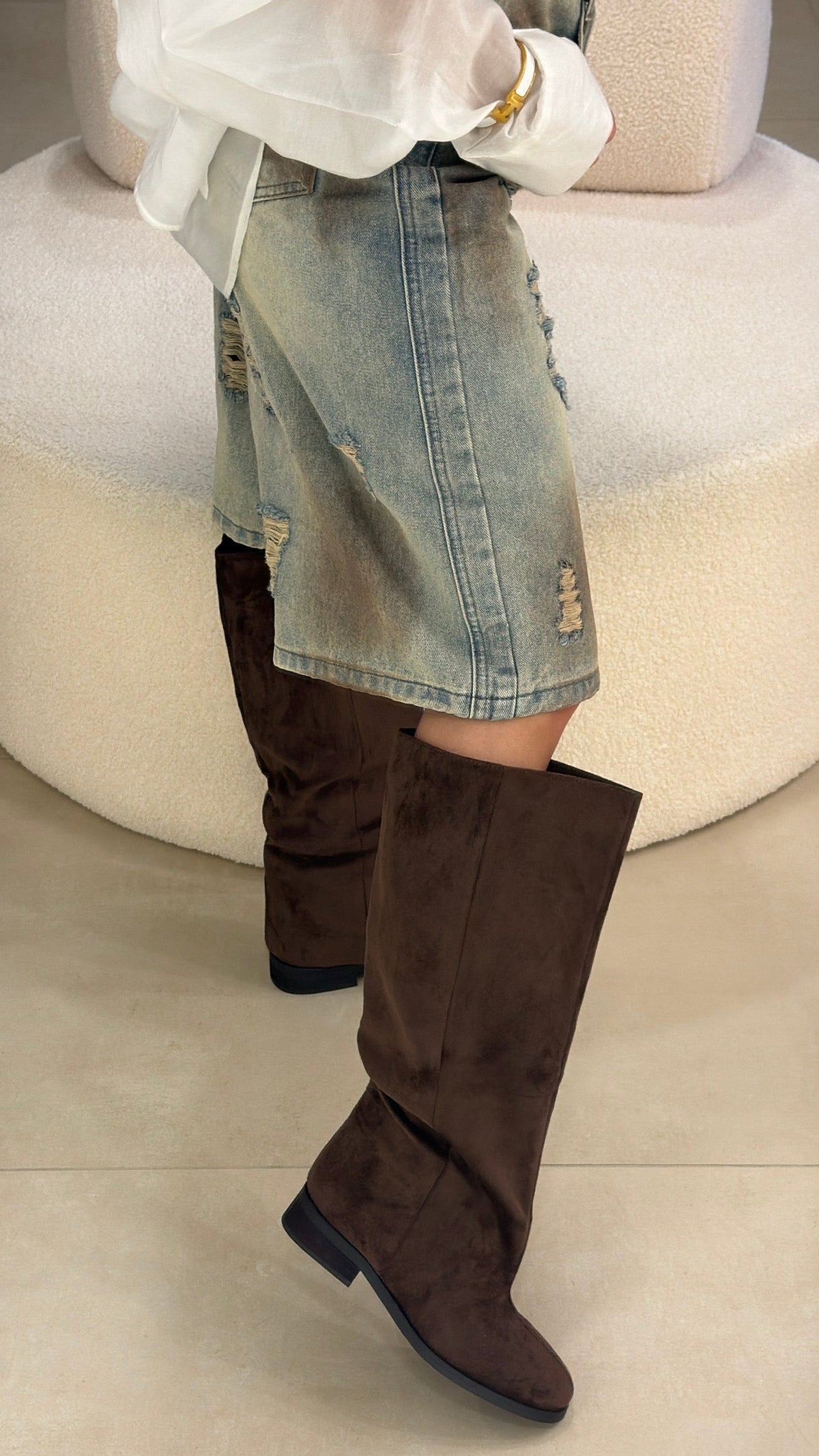 Olivia | Botas de ante marrones - LolaLenz™