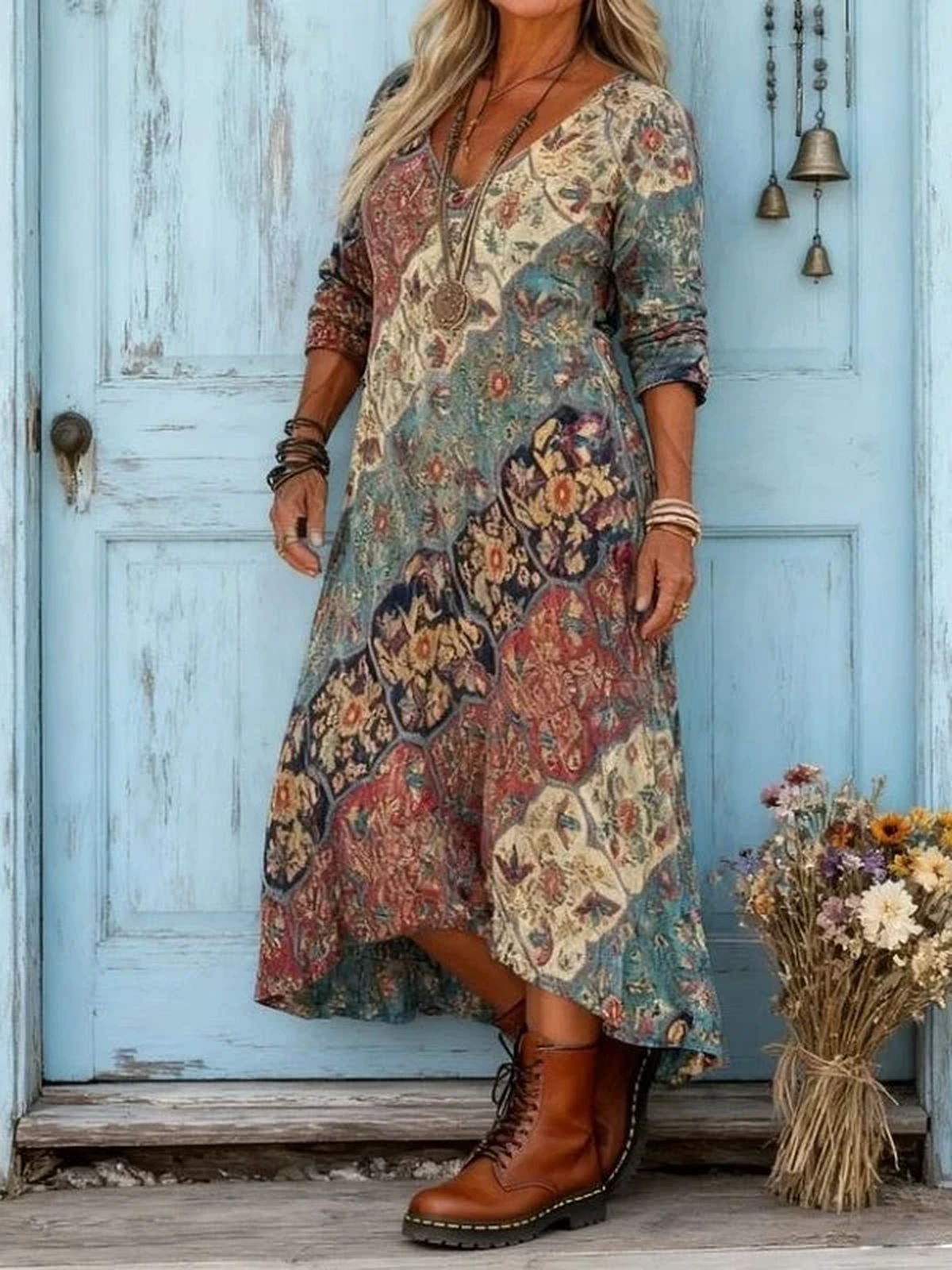 Lidia | Vestido largo fluido - LolaLenz™
