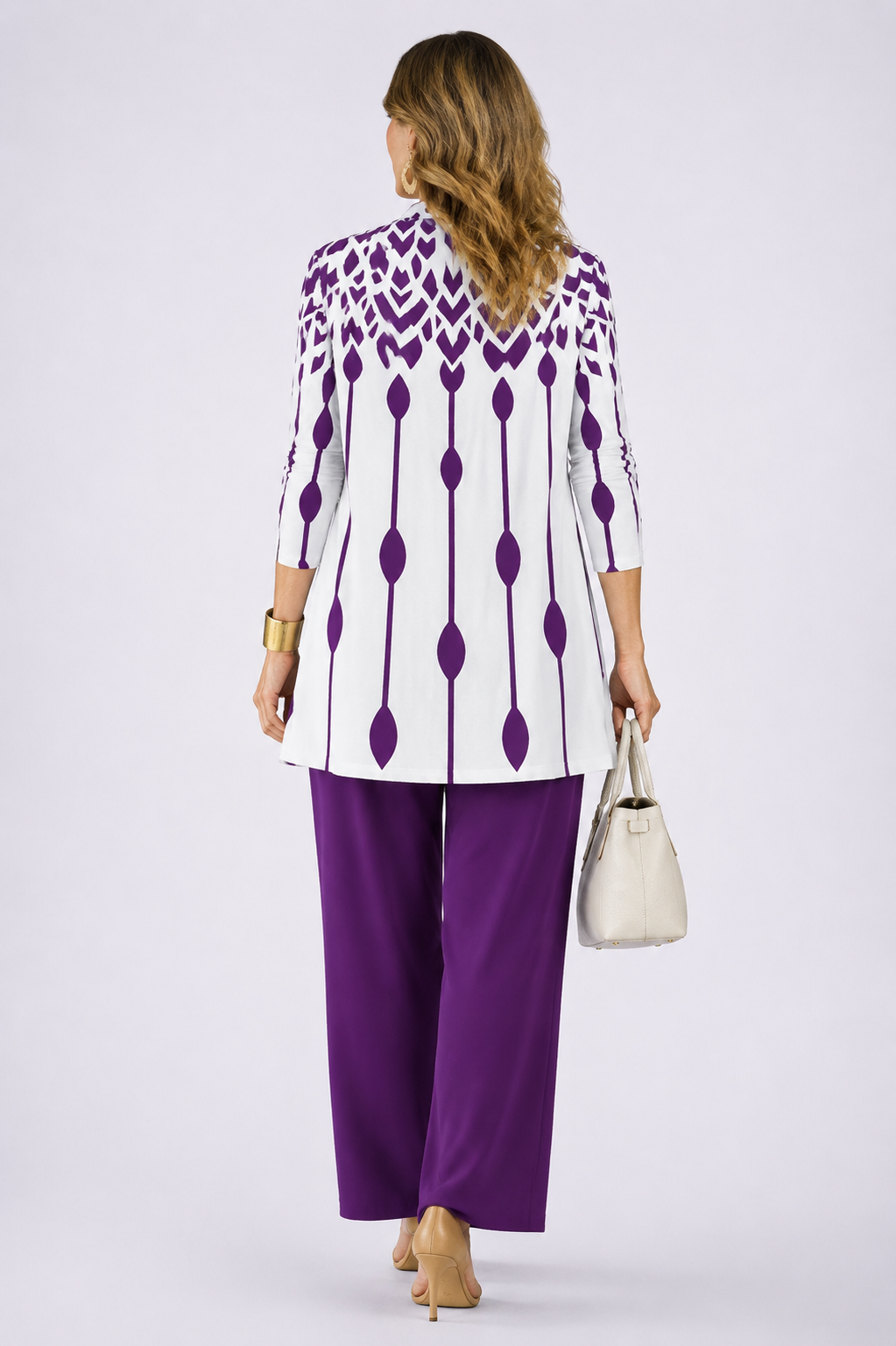 Eliana | Conjunto de 3 piezas violeta y blanco - LolaLenz™
