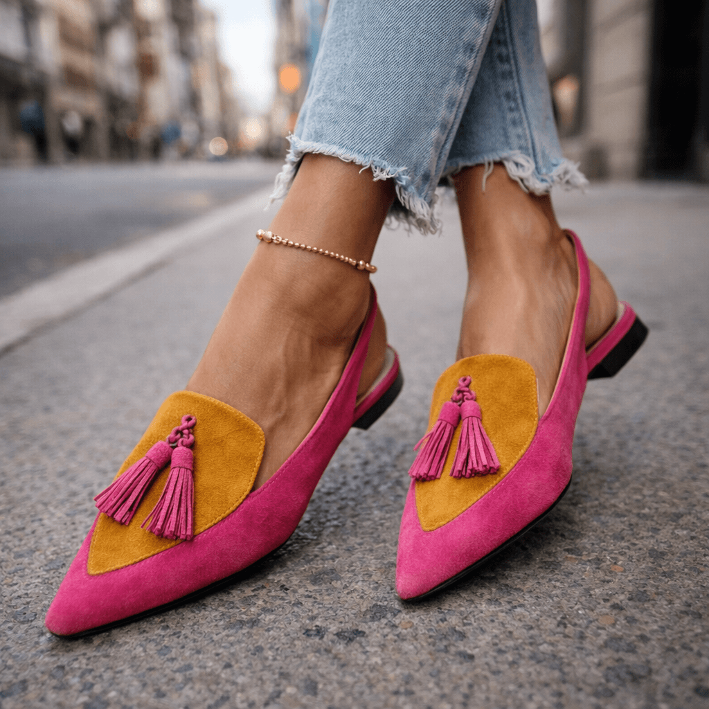 Eliza | Sandalias con tiras y pompones - LolaLenz™