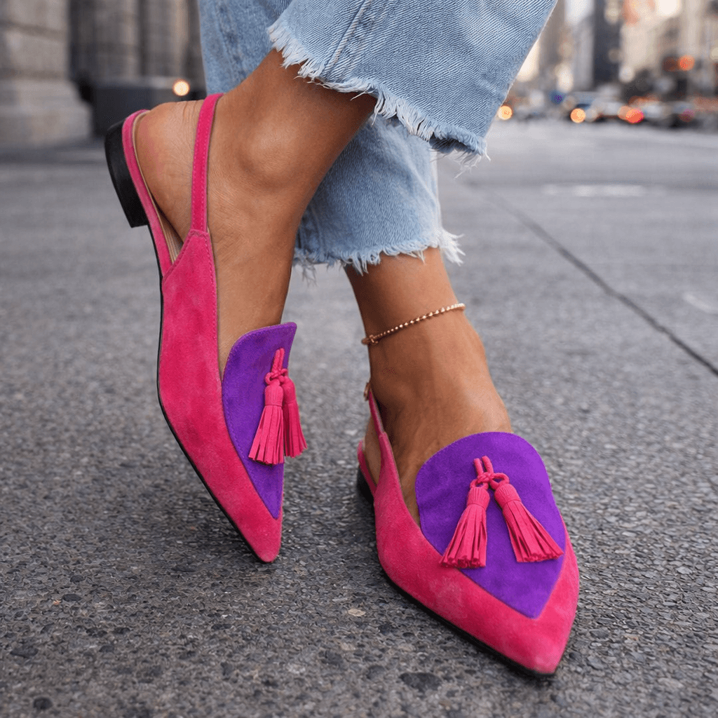 Eliza | Sandalias con tiras y pompones - LolaLenz™