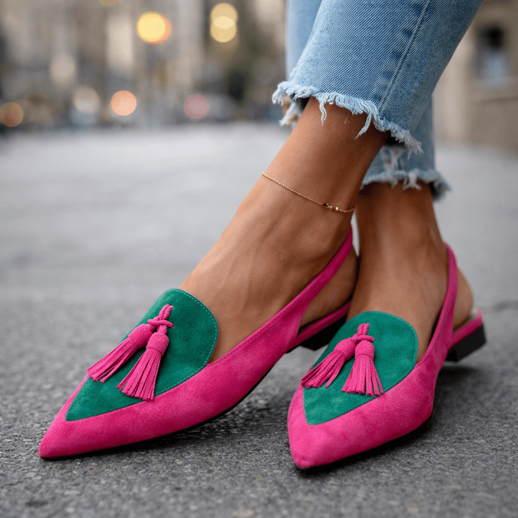 Eliza | Sandalias con tiras y pompones - LolaLenz™