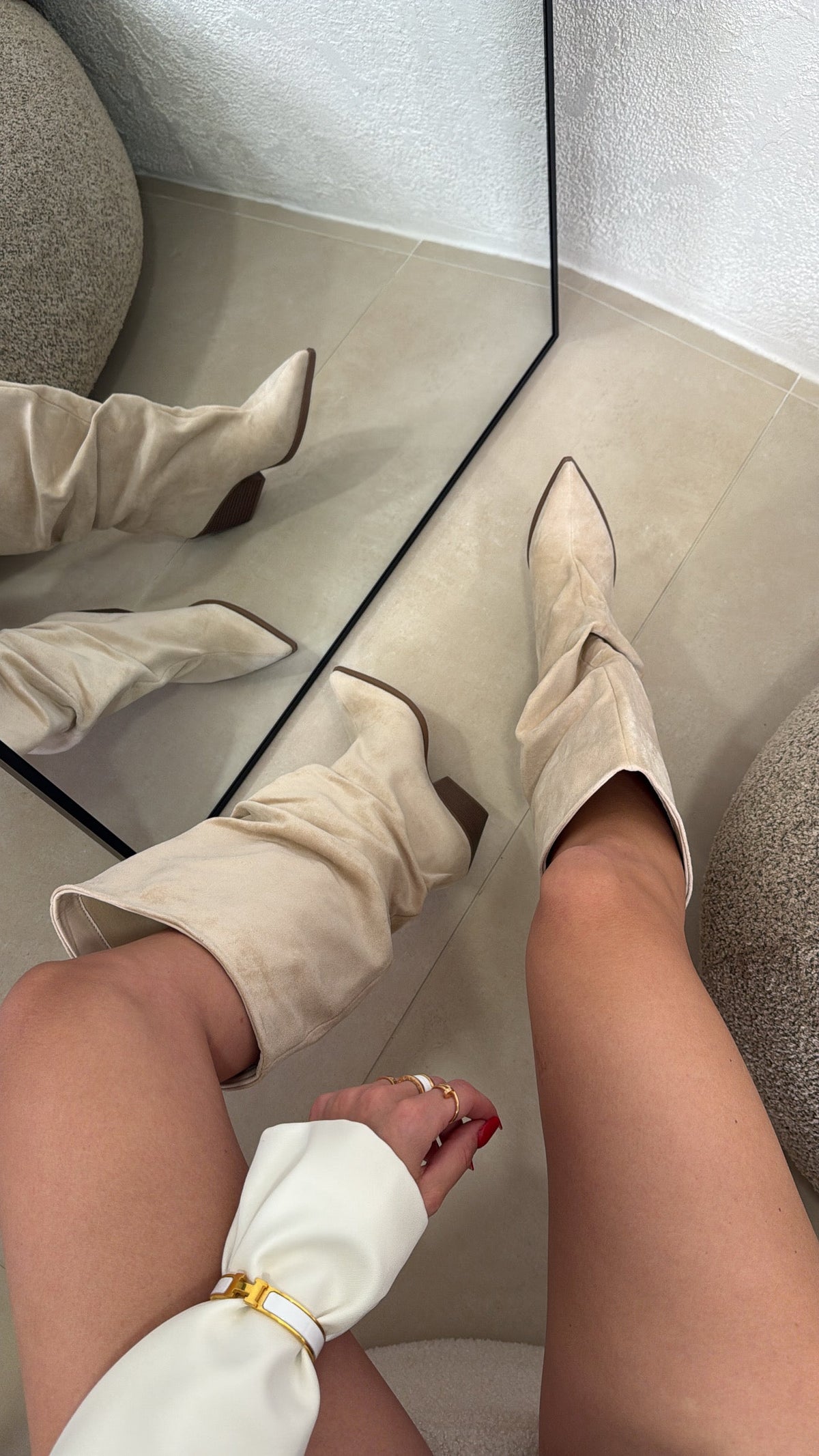Valentina | Botas camperas beige - LolaLenz™