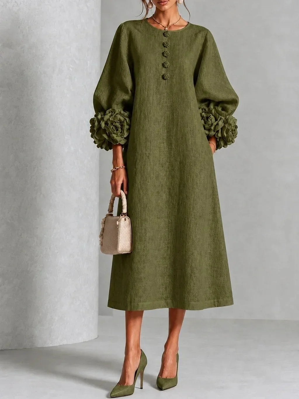 Rosalie | Vestido midi de flores - LolaLenz™