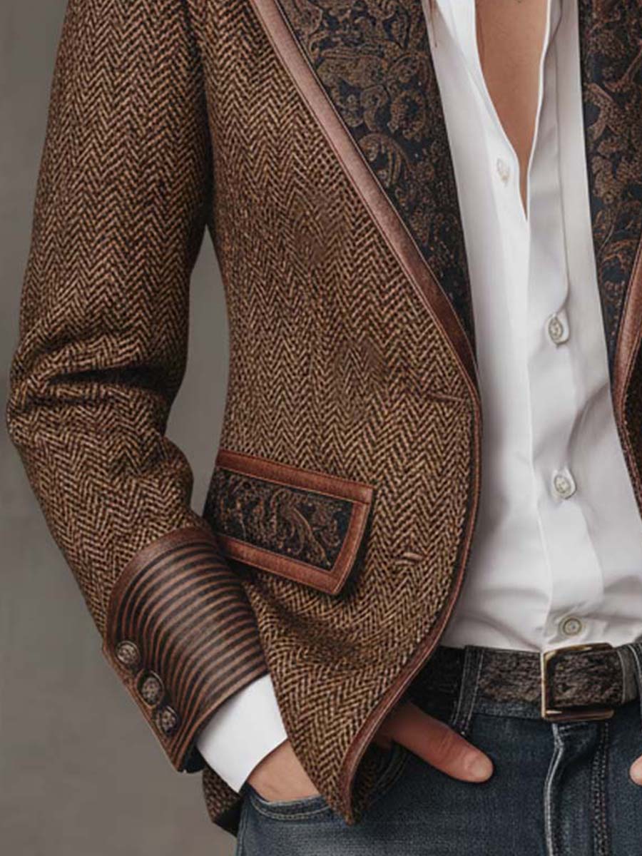 Mercedes | Blazer de espiga con detalles estampados - LolaLenz™