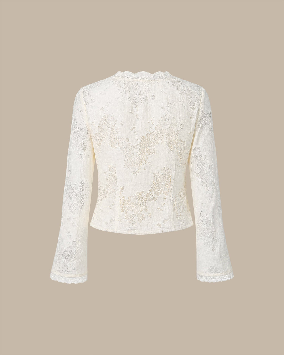 Jimena | Blusa de encaje con escote en V albaricoque - LolaLenz™