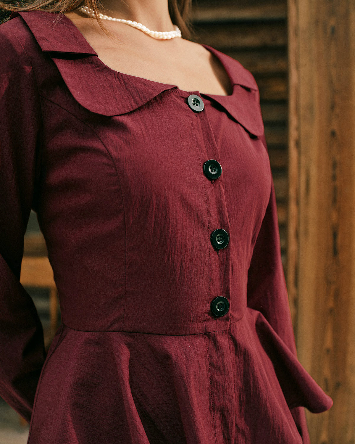 Pilar | Blusa de viscosa con escote cuadrado teja - LolaLenz™