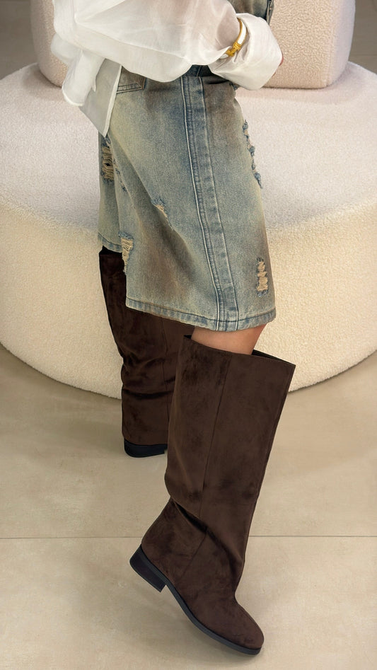 Olivia | Botas de ante marrones - LolaLenz™