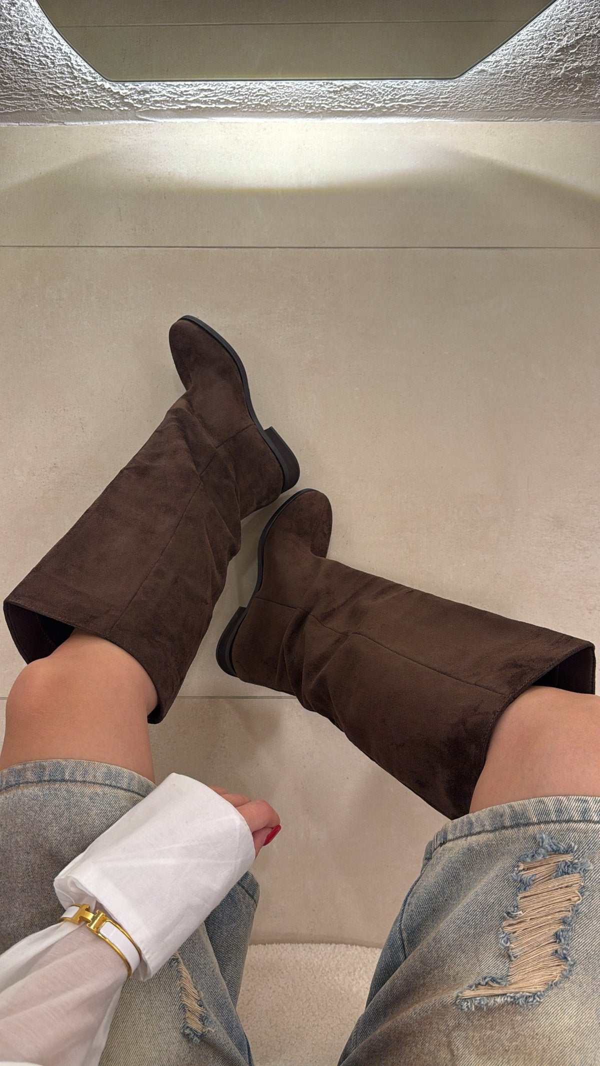Olivia | Botas de ante marrones - LolaLenz™