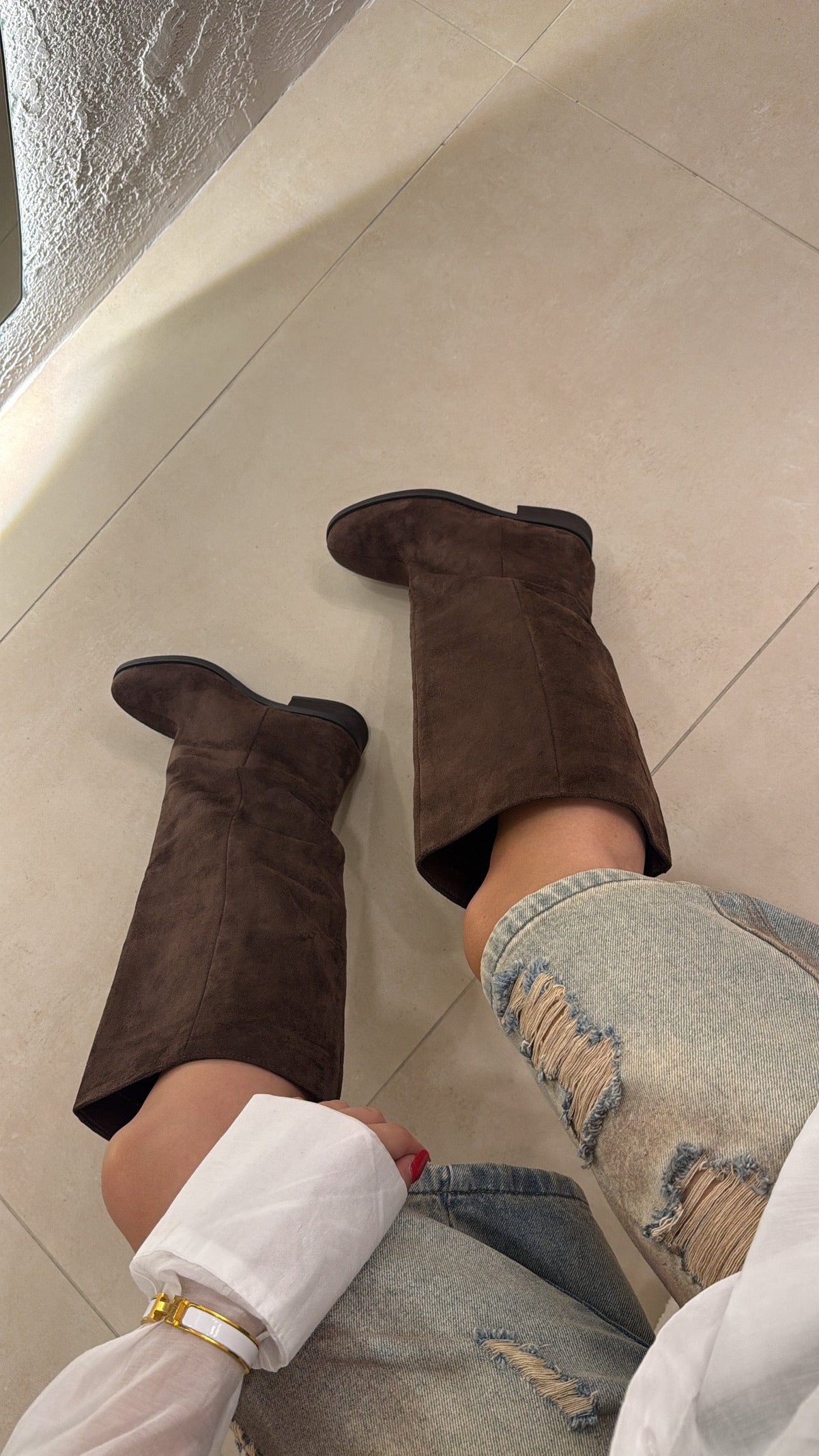 Olivia | Botas de ante marrones - LolaLenz™