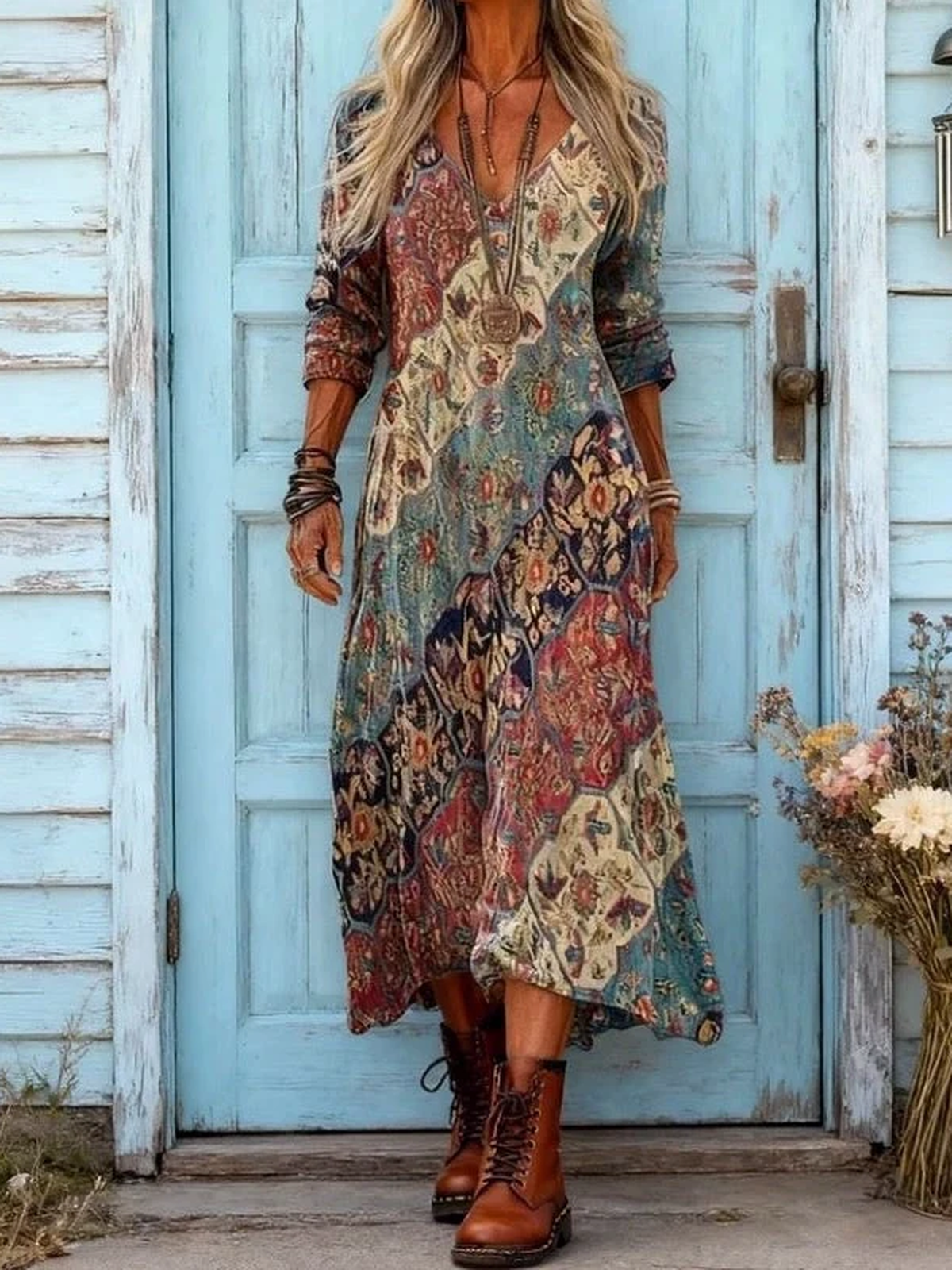 Lidia | Vestido largo fluido - LolaLenz™