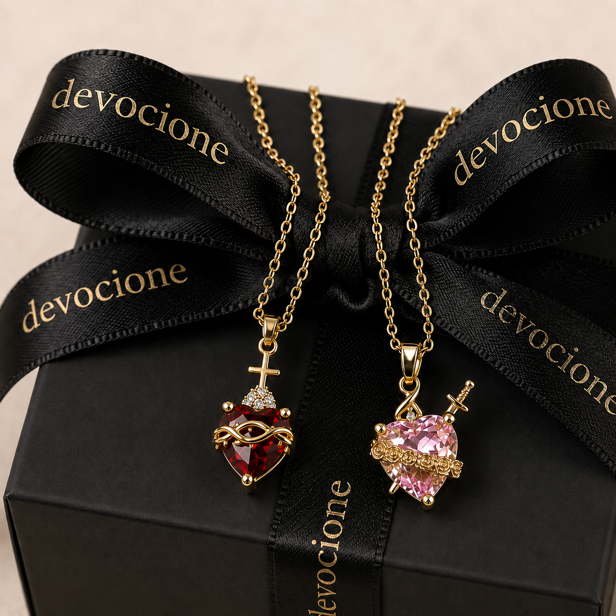 Kit de Collares Sagrado Corazón — Jesús y María - LolaLenz™