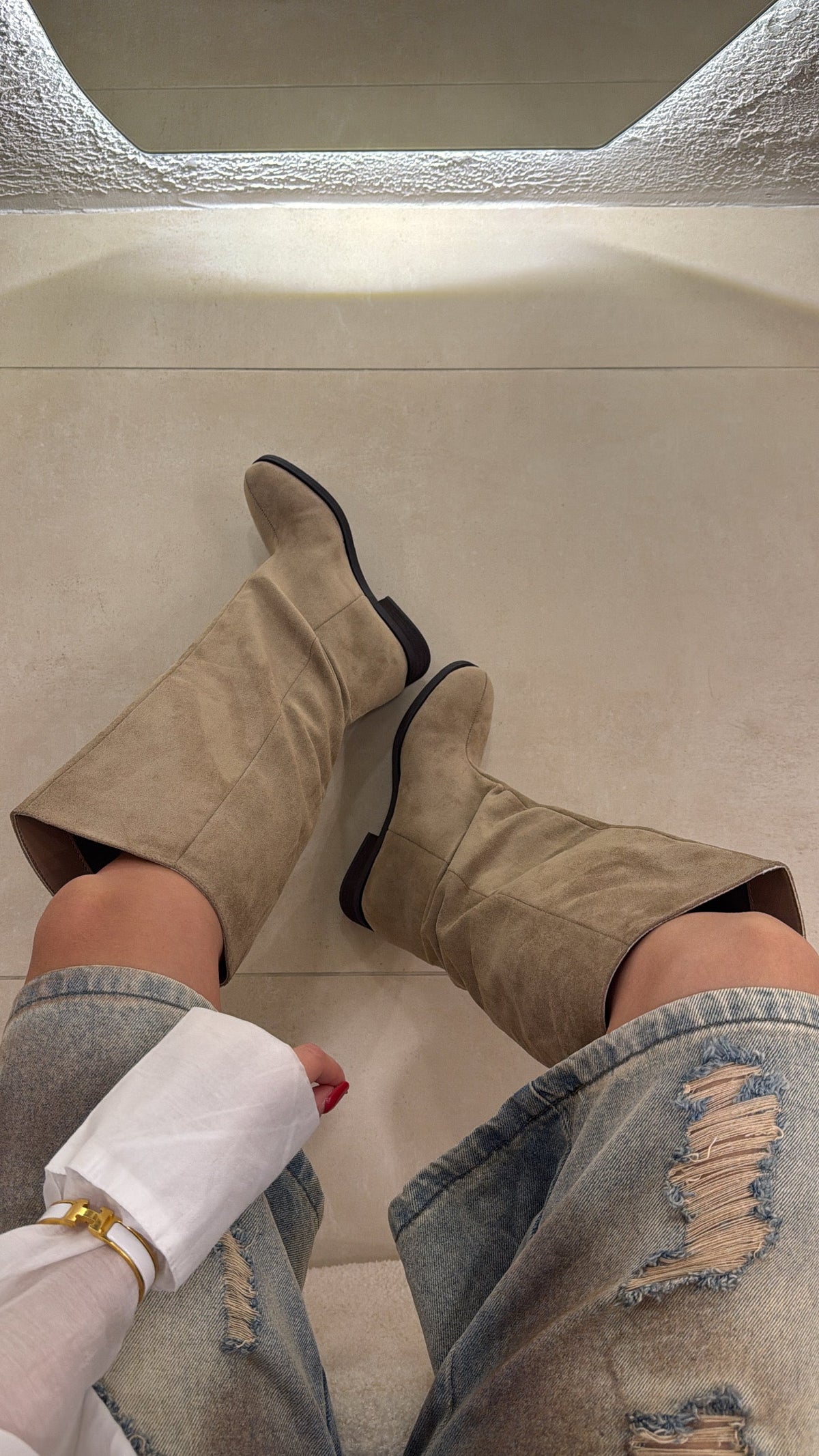 Olivia | Botas de ante caqui - LolaLenz™