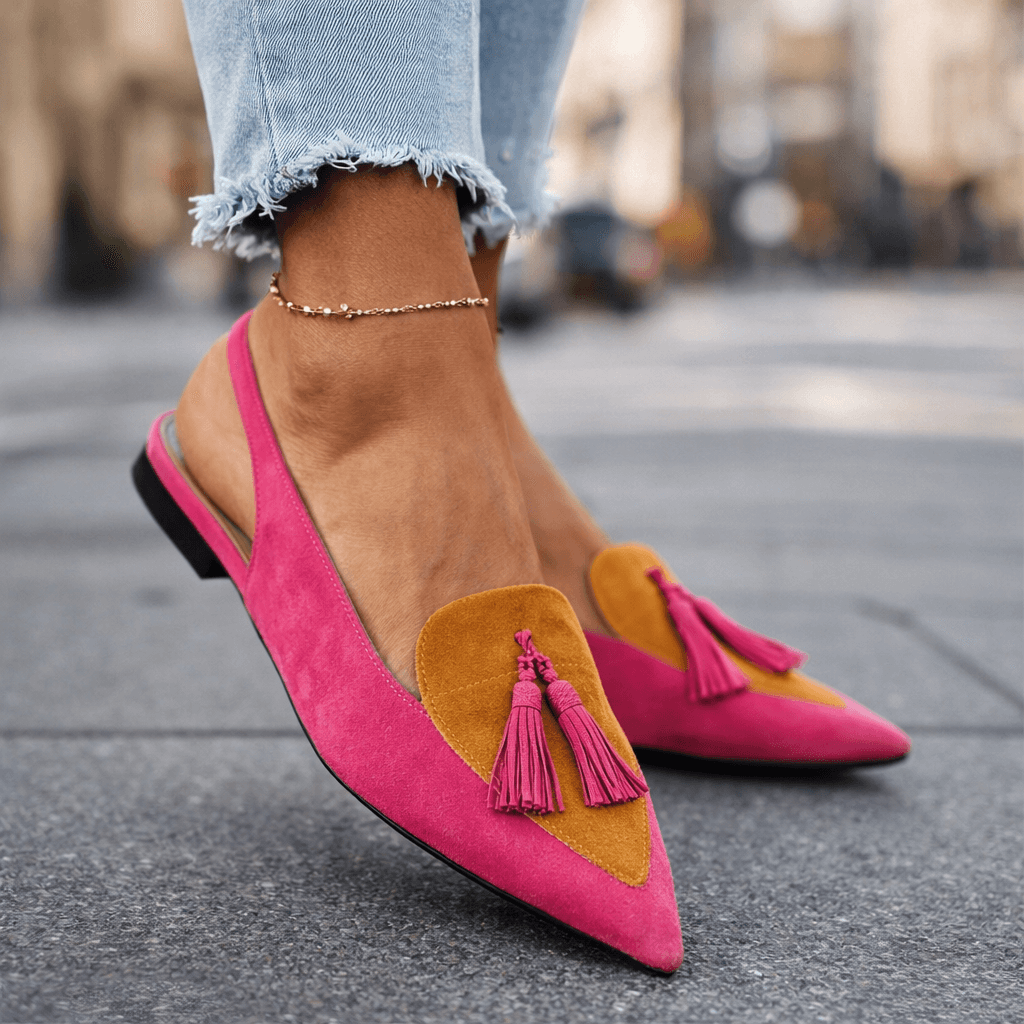 Eliza | Sandalias con tiras y pompones - LolaLenz™