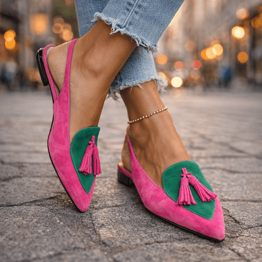 Eliza | Sandalias con tiras y pompones - LolaLenz™