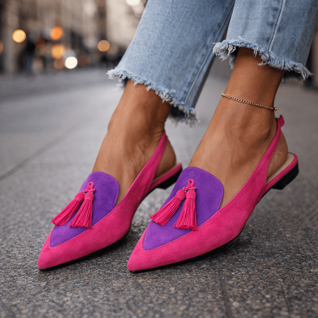 Eliza | Sandalias con tiras y pompones - LolaLenz™