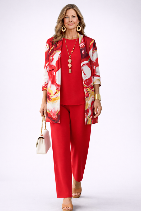 Georgina | Conjunto de 3 piezas rojo - LolaLenz™