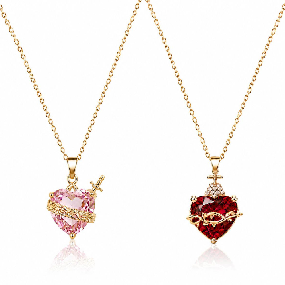 Kit de Collares Sagrado Corazón — Jesús y María - LolaLenz™