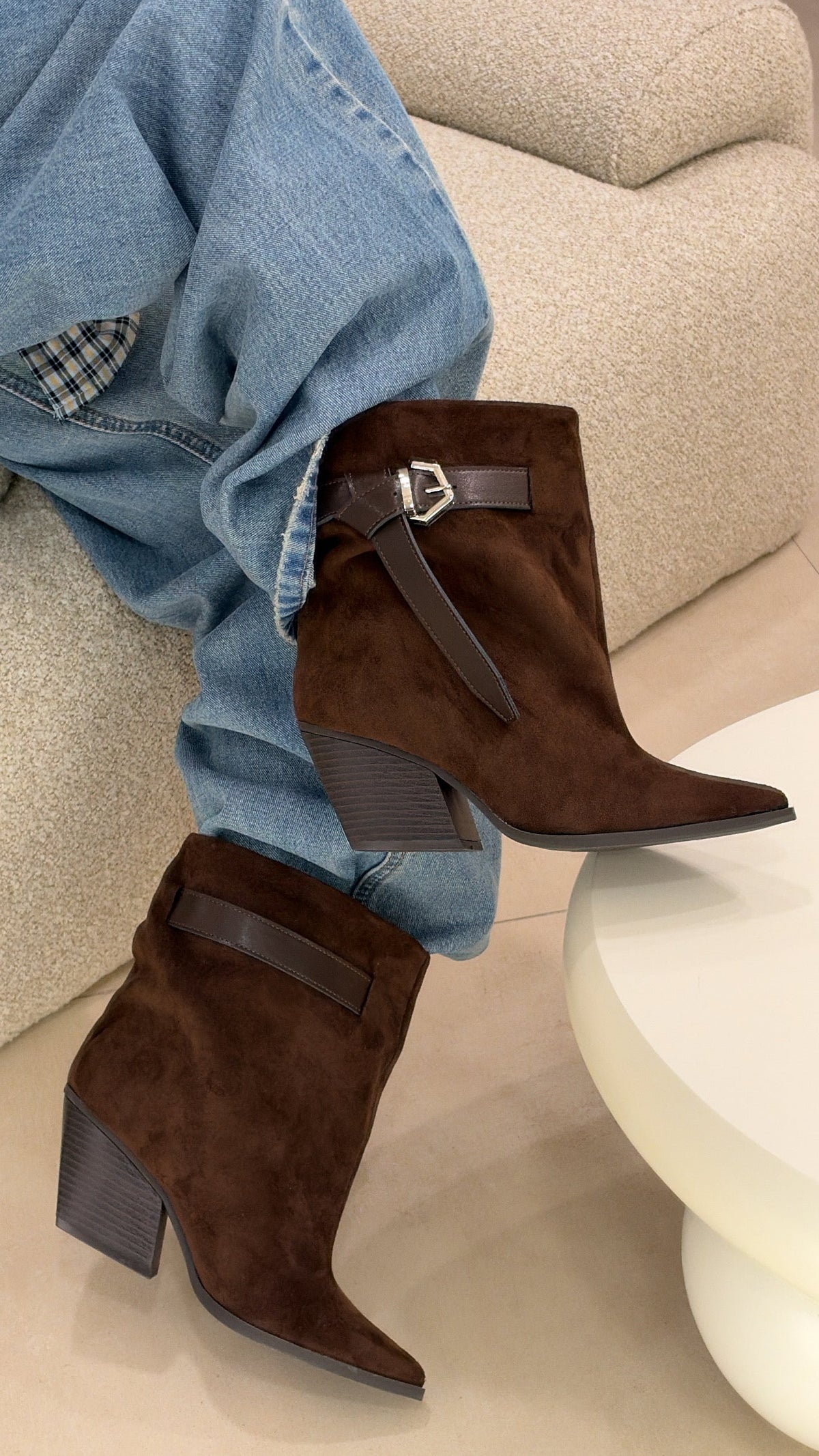Chiara | Botines con hebilla moka - LolaLenz™