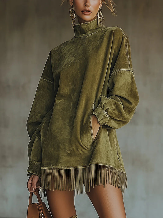 Susana | Vestido boho de otoño con flecos - LolaLenz™