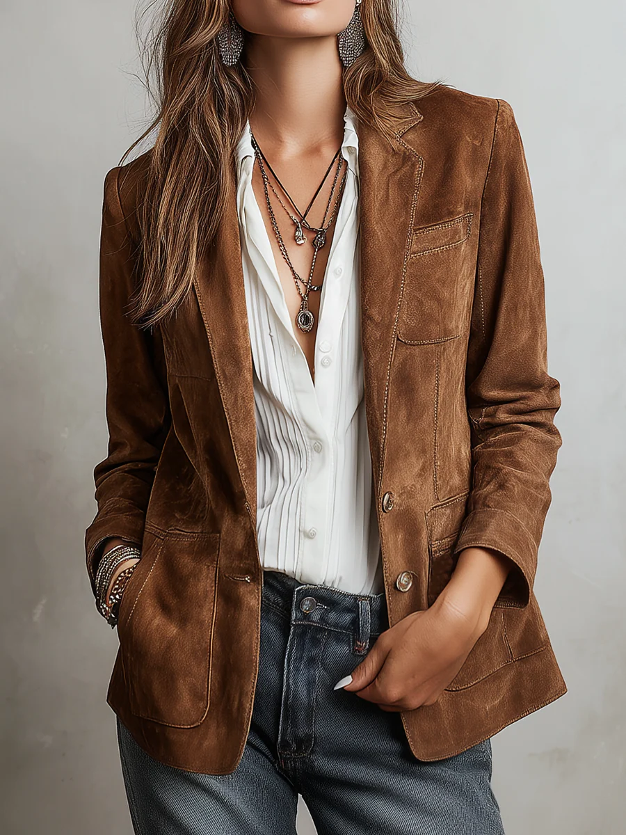 Aurora | Blazer vintage marrón - LolaLenz™