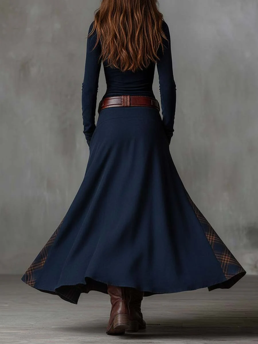 Livia | Maxi vestido de ante con cinturón - LolaLenz™