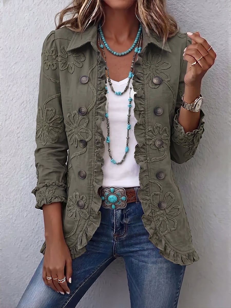 Siena | Chaqueta con volantes y botones - LolaLenz™