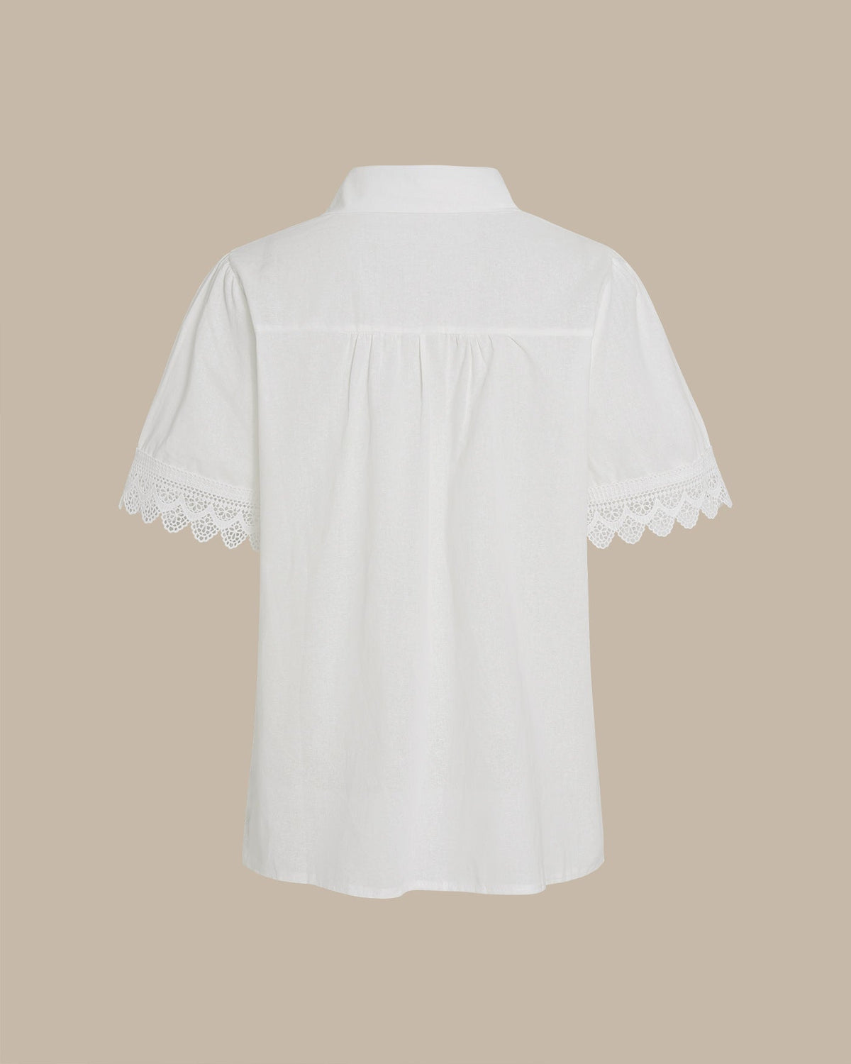 Blanca | Camisa blanca de manga corta con cuello - LolaLenz™